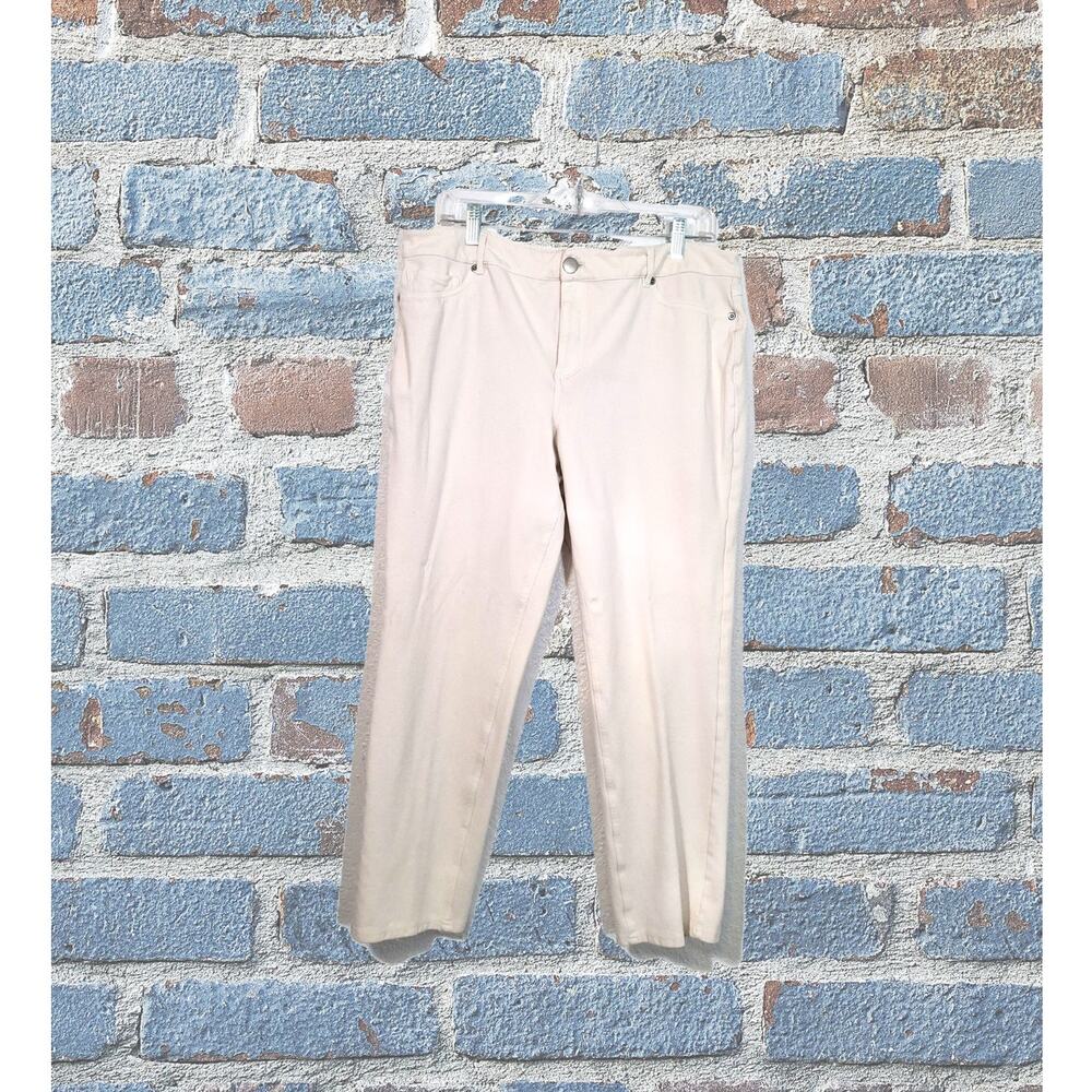 Contemporary Brand Off White Stretch Pants Ladies Size 16 With Pockets